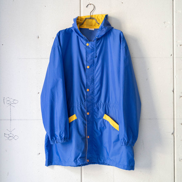 2000s Japan vintage blue×yellow nylon parka