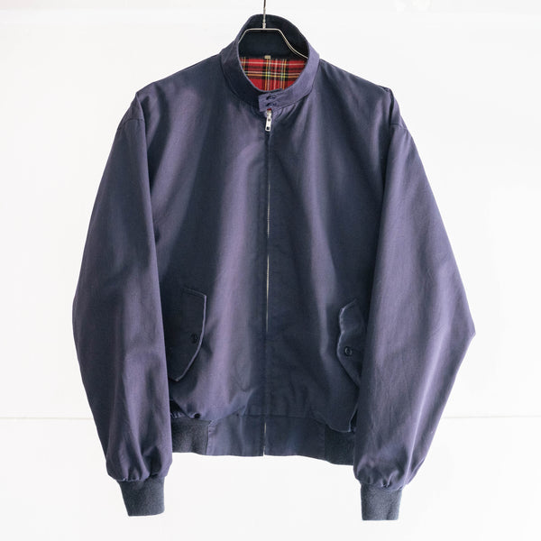 1990s British navy color swing top jacket -check lining-