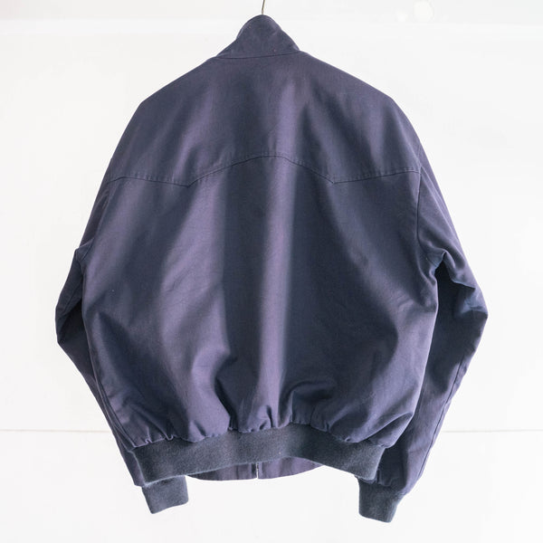 1990s British navy color swing top jacket -check lining-