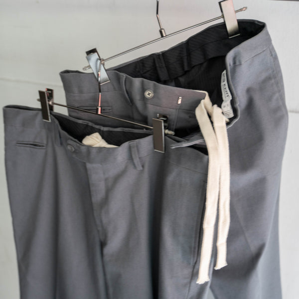 2000s Italian military blue gray chino slacks -waist remake- 'dead stock'