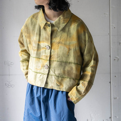 1990-00s Germany tie-dye linen short jacket