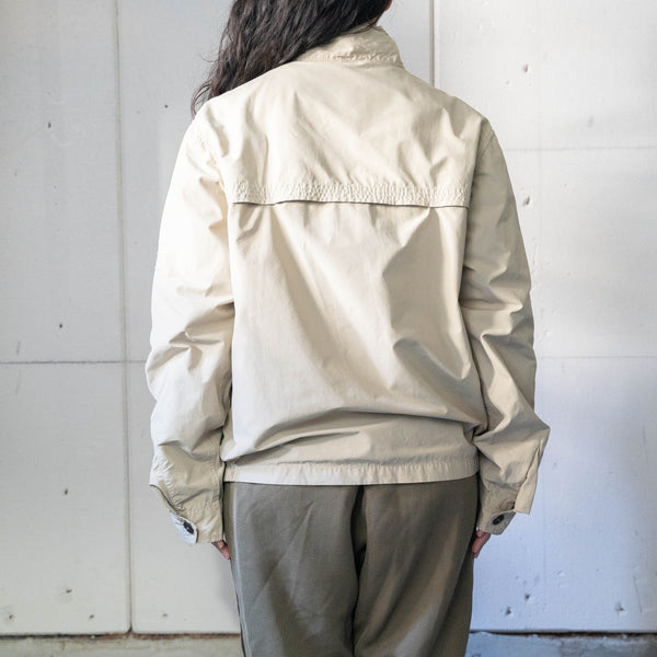 2000s 'Timberland' light beige color cotton × nylon jacket -with chin strap-