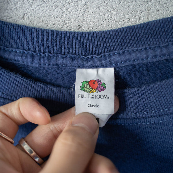 1990-00s 'FRUIT OF THE LOOM' navy color sweat 'patch custom'