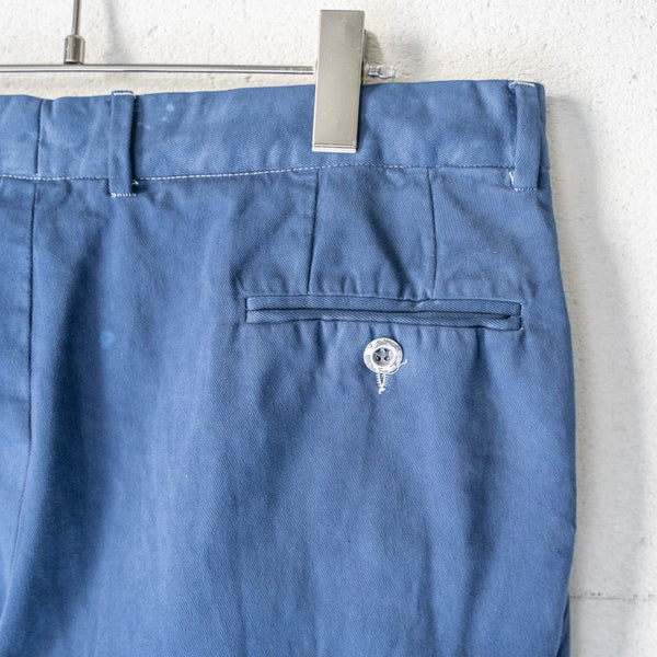 around 1990s Italian military over dyed navy color chino pants -button remake-