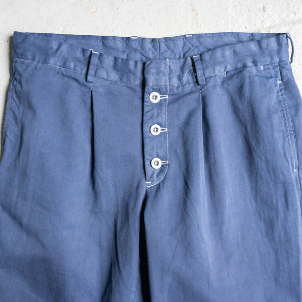 around 1990s Italian military over dyed navy color chino pants -button remake-