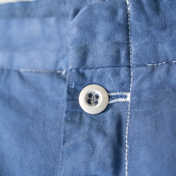 around 1990s Italian military over dyed navy color chino pants -button remake-