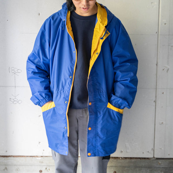 2000s Japan vintage blue×yellow nylon parka