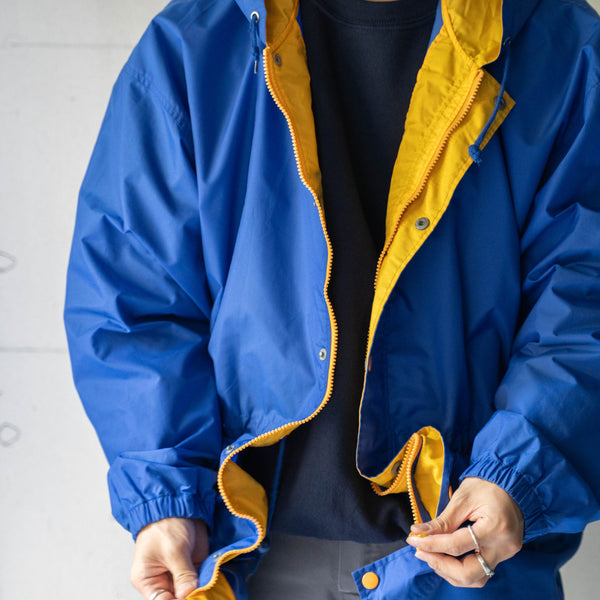 2000s Japan vintage blue×yellow nylon parka