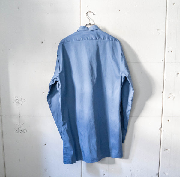 1980-90s Italian military blue grandpa shirt 'dead stock' -without epaulette-