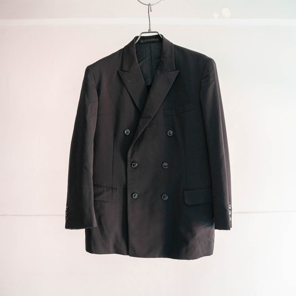 1970s Japan vintage black double breasted tailored jacket -1