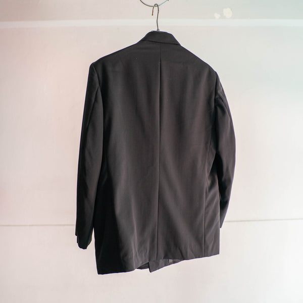 1970s Japan vintage black double breasted tailored jacket -1