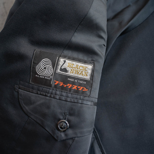 1970s Japan vintage black double breasted tailored jacket -1