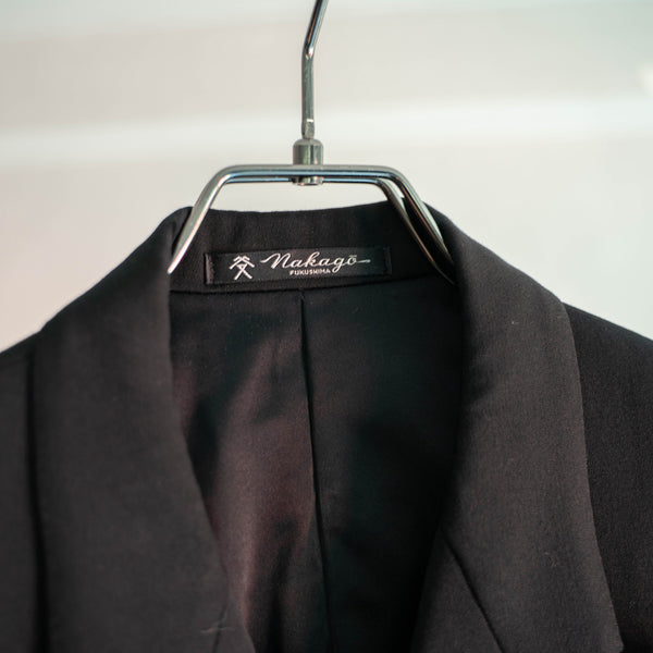 1970s Japan vintage black double breasted tailored jacket -2