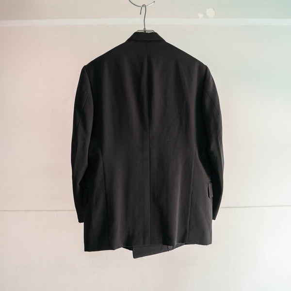 1970s Japan vintage black double breasted tailored jacket -2