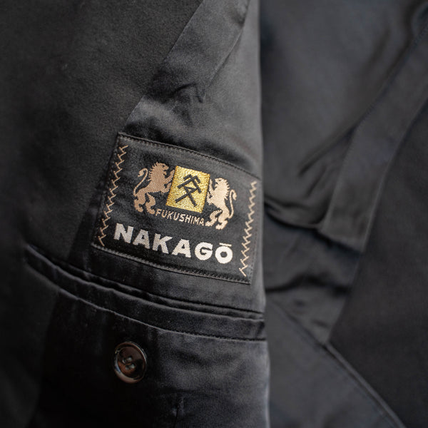 1970s Japan vintage black double breasted tailored jacket -2