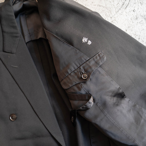 1970s Japan vintage black double breasted tailored jacket -2