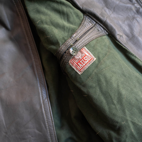 1970-80s Germany gray green leather motorcycle jacket