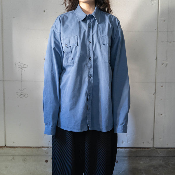 1980-90s Italian military blue shirt 'dead stock' -without epaulette-