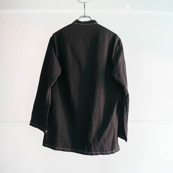 1980-90s Italian military chef jacket -black dyed- ‘dead stock’ -1