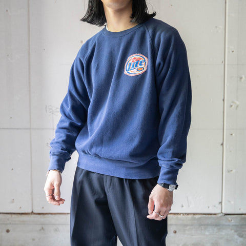 1990-00s 'FRUIT OF THE LOOM' navy color sweat 'patch custom'