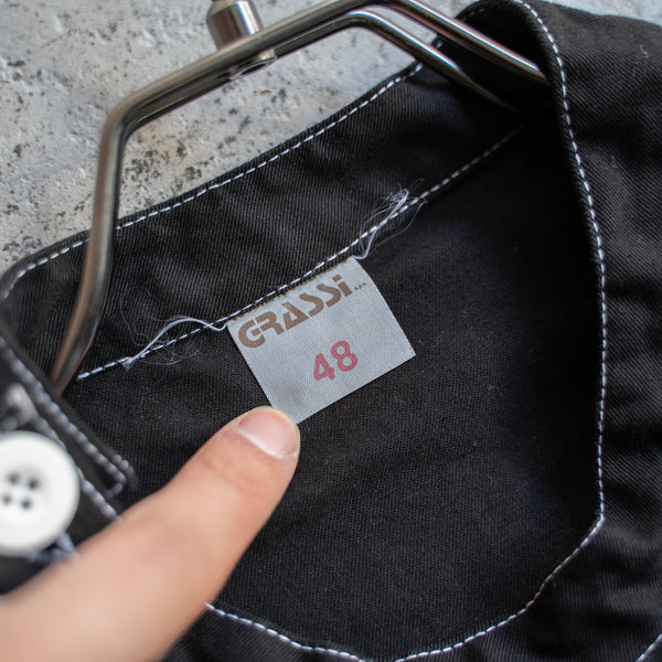 1980-90s Italian military chef jacket -black dyed- ‘dead stock’ -1