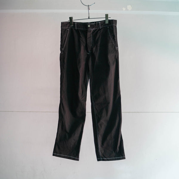1980-90s Italian military chino pants -black dyed- ‘dead stock’ -1