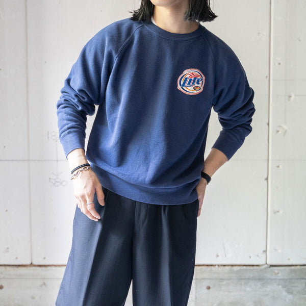 1990-00s 'FRUIT OF THE LOOM' navy color sweat 'patch custom'