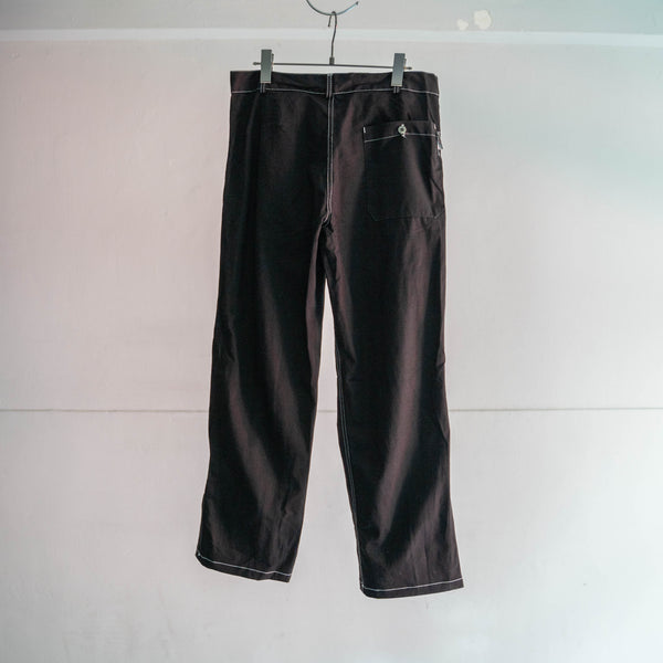 1980-90s Italian military chino pants -black dyed- ‘dead stock’ -1