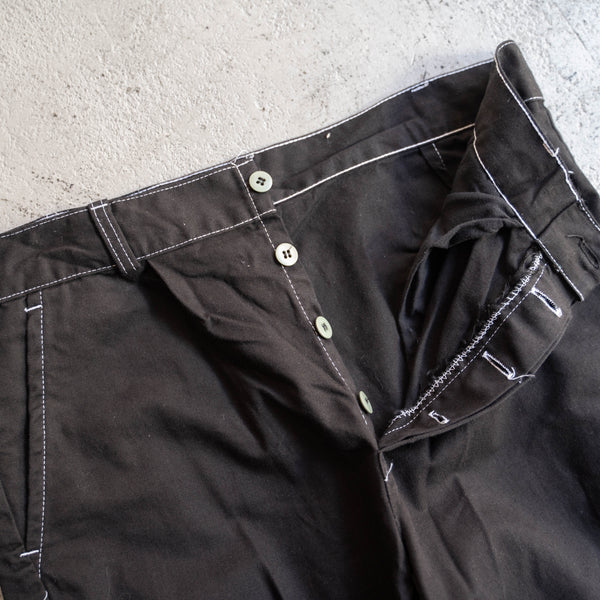 1980-90s Italian military chino pants -black dyed- ‘dead stock’ -1