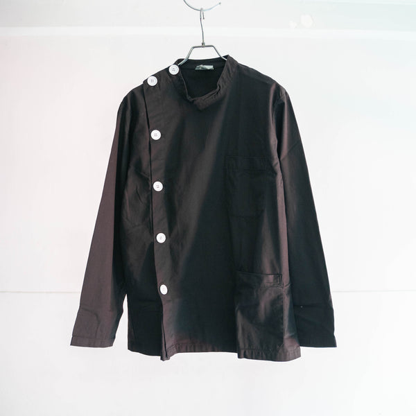 1980-90s Italian military chef jacket -black dyed- ‘dead stock’ -2