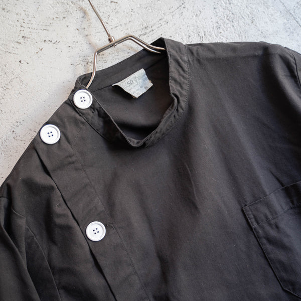 1980-90s Italian military chef jacket -black dyed- ‘dead stock’ -2