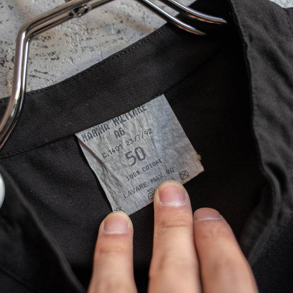 1980-90s Italian military chef jacket -black dyed- ‘dead stock’ -2
