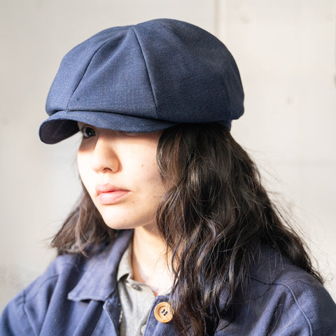 '1970s Japan vintage remake' 8 panel casquette -with adjuster- 'navy nep like design'