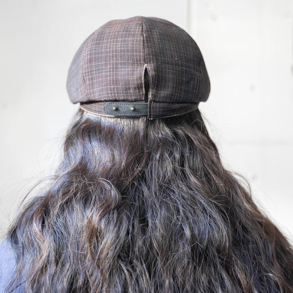 '1970s Japan vintage remake' 8 panel casquette -with adjuster- 'cocoa brown check'