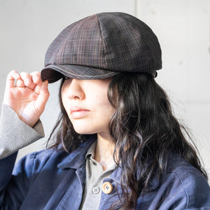 '1970s Japan vintage remake' 8 panel casquette -with adjuster- 'cocoa brown check'