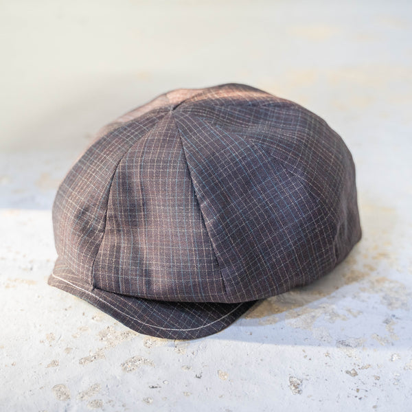 '1970s Japan vintage remake' 8 panel casquette -with adjuster- 'cocoa brown check'