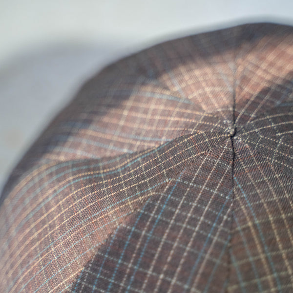 '1970s Japan vintage remake' 8 panel casquette -with adjuster- 'cocoa brown check'