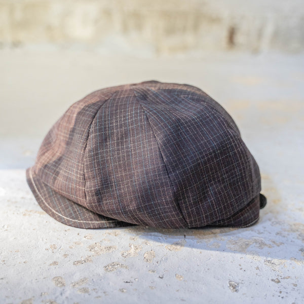 '1970s Japan vintage remake' 8 panel casquette -with adjuster- 'cocoa brown check'