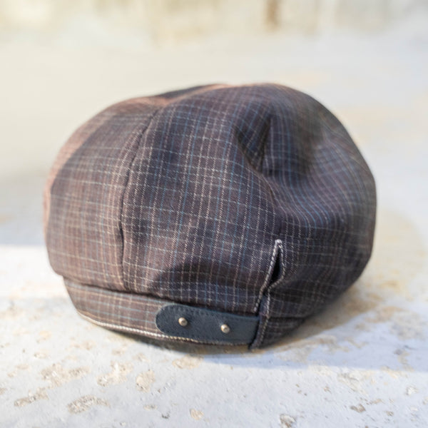 '1970s Japan vintage remake' 8 panel casquette -with adjuster- 'cocoa brown check'