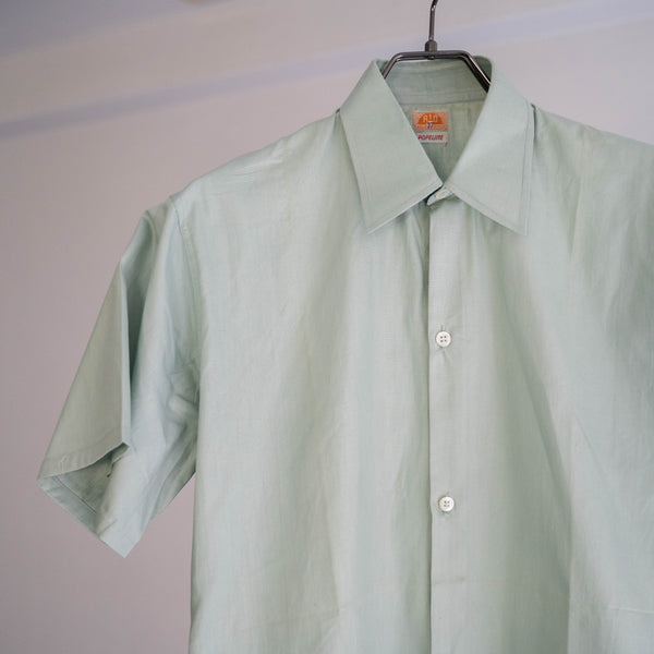 around 1960s France mint green short sleeve shirt 'dead stock'