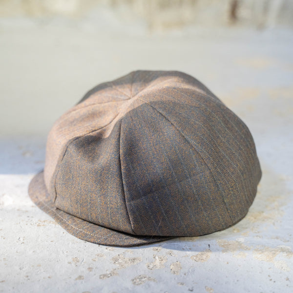 '1970s Japan vintage remake' 8 panel casquette -with adjuster- 'brown × green stripe'