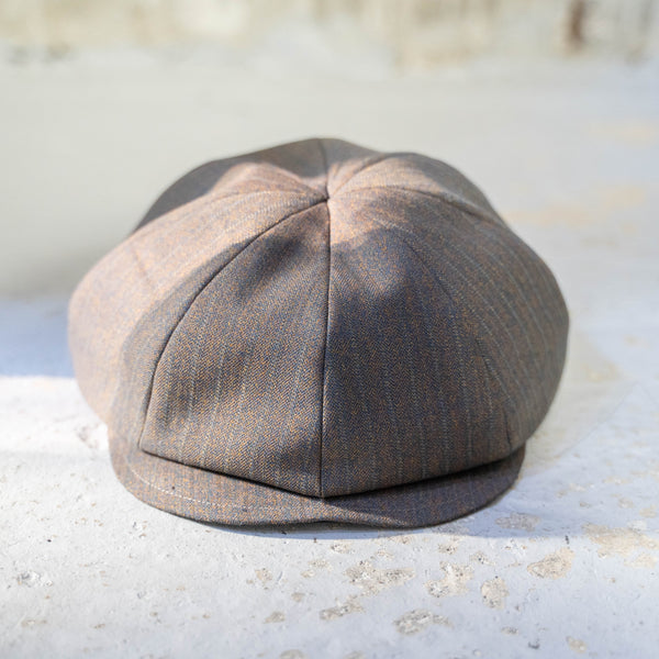 '1970s Japan vintage remake' 8 panel casquette -with adjuster- 'brown × green stripe'