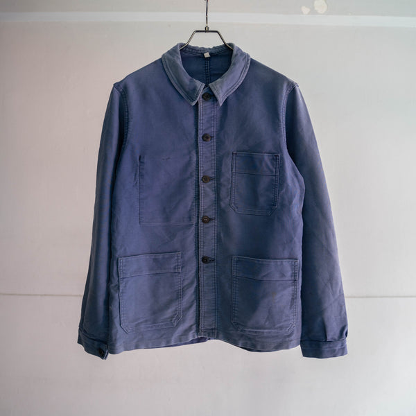 1960-70s France faded blue moleskin jacket 'Adolphe Lafont'