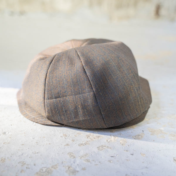 '1970s Japan vintage remake' 8 panel casquette -with adjuster- 'brown × green stripe'