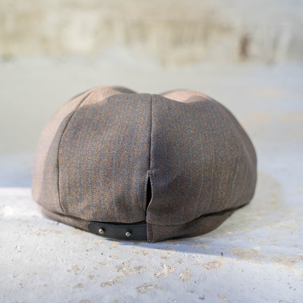 '1970s Japan vintage remake' 8 panel casquette -with adjuster- 'brown × green stripe'