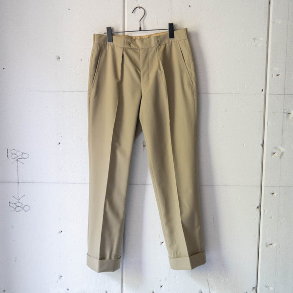 1980s Belgium military beige color light weight dress pants