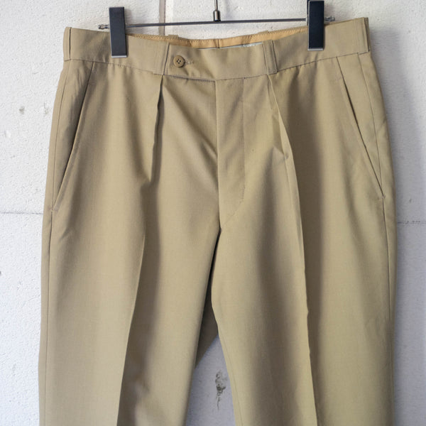 1980s Belgium military beige color light weight dress pants