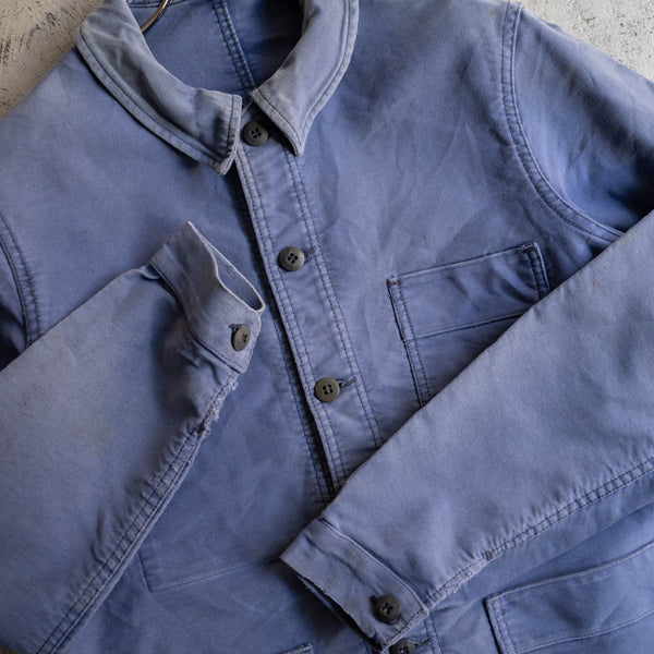 1960-70s France faded blue moleskin jacket 'Adolphe Lafont'