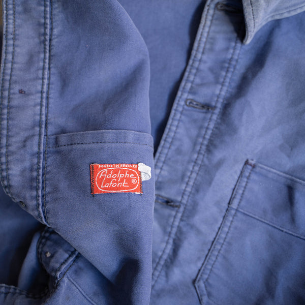 1960-70s France faded blue moleskin jacket 'Adolphe Lafont'