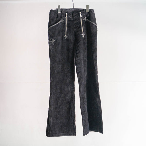 1980-90s Germany black color corduroy logger flare pants